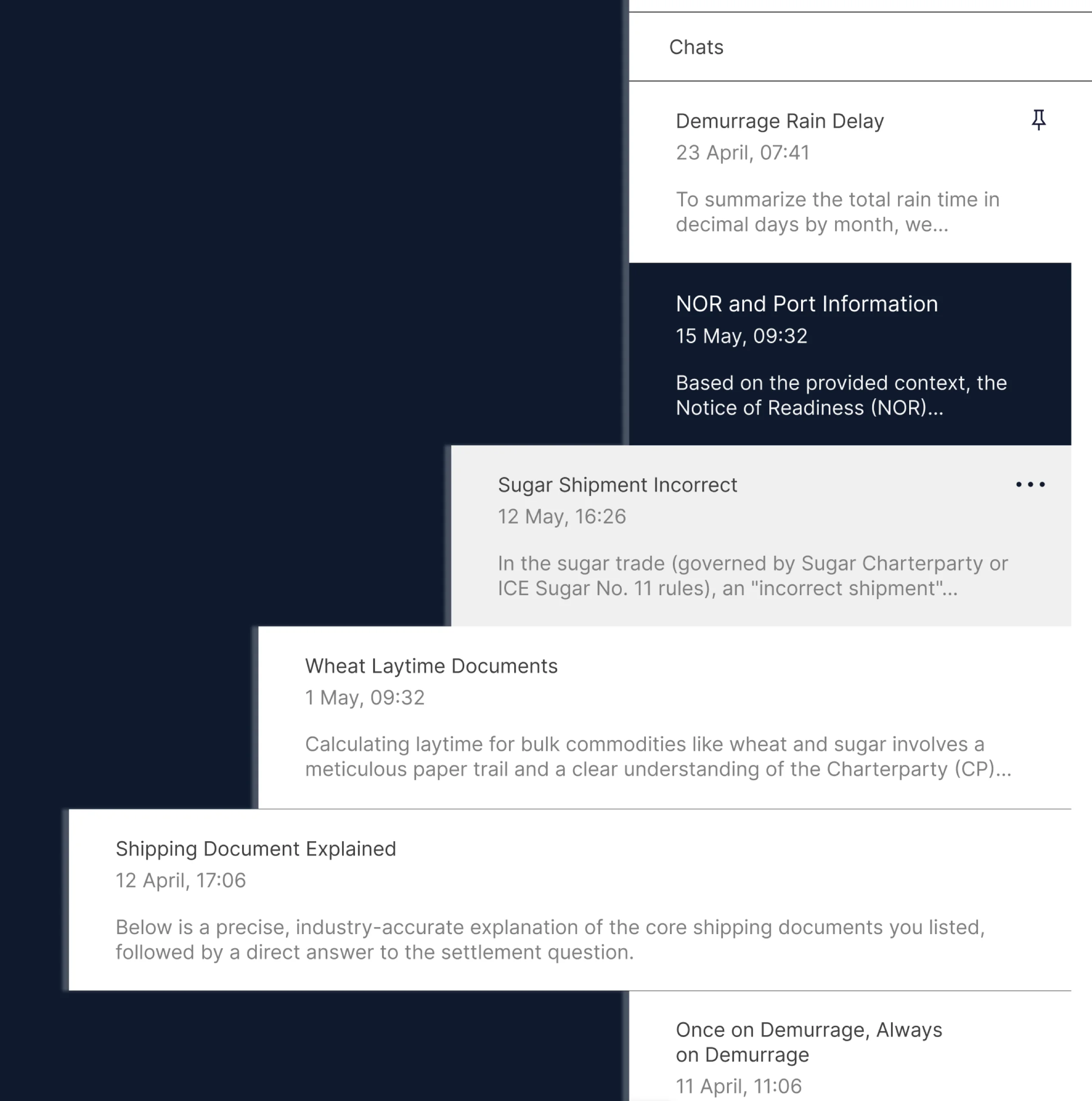 Interfaz de Chat Wilson AI de PortIQ